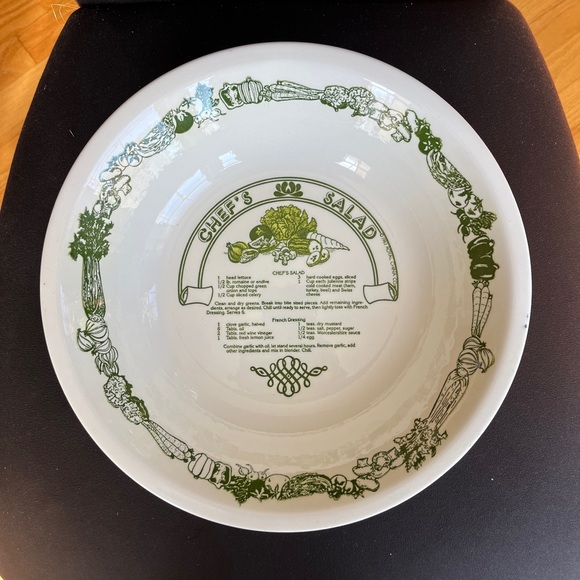 VTG Large CHEF’S SALAD AND FRENCH DRESSING Recipe Bowl - Picture 4 of 6